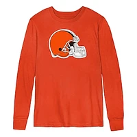 Youth  Orange Cleveland Browns Primary Logo Long Sleeve T-Shirt