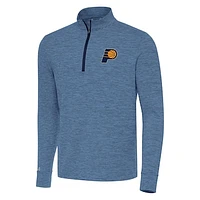 Men's Antigua Heather Navy Indiana Pacers Cause Quarter-Zip Top