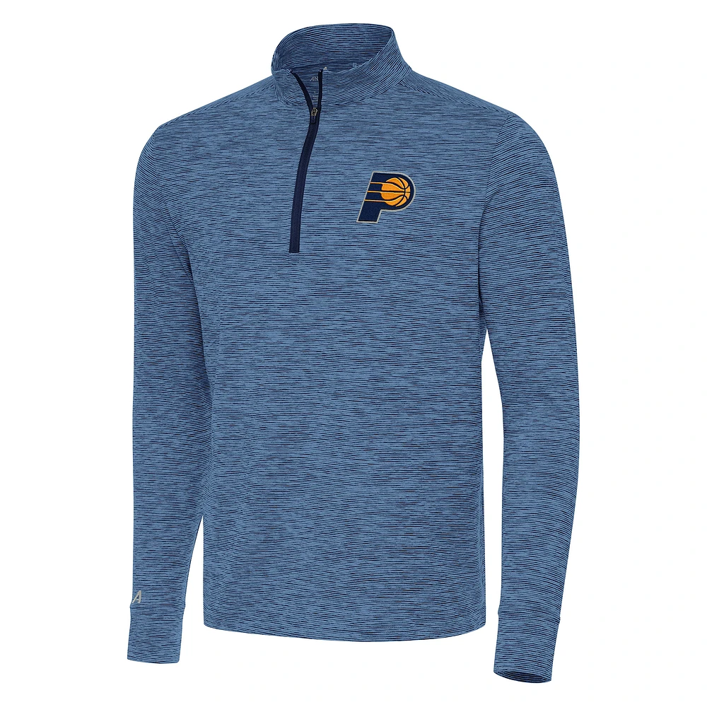 Men's Antigua Heather Navy Indiana Pacers Cause Quarter-Zip Top