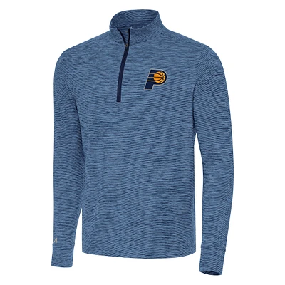 Men's Antigua Heather Navy Indiana Pacers Cause Quarter-Zip Top