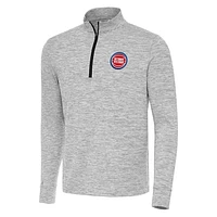Men's Antigua Black Detroit Pistons Cause Quarter-Zip Top
