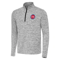 Men's Antigua Black Detroit Pistons Cause Quarter-Zip Top