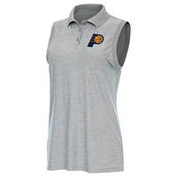 Women's Antigua  Heather Gray Indiana Pacers Recap Sleeveless Polo