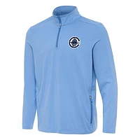 Men's Antigua  Powder Blue LA Clippers Perilous Quarter-Zip Sweatshirt