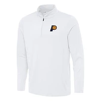 Men's Antigua White Indiana Pacers Reprocess Quarter-Zip Top