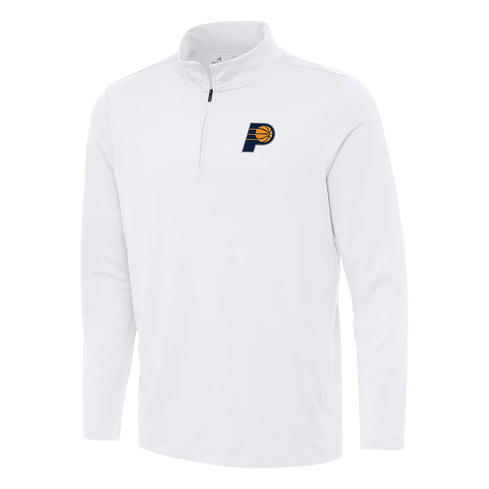 Men's Antigua White Indiana Pacers Reprocess Quarter-Zip Top