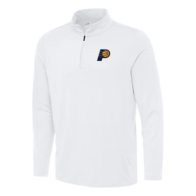 Men's Antigua White Indiana Pacers Reprocess Quarter-Zip Top