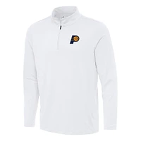 Men's Antigua White Indiana Pacers Reprocess Quarter-Zip Top