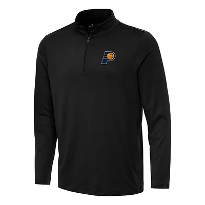 Men's Antigua Black Indiana Pacers Reprocess Quarter-Zip Top