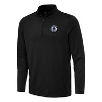 Men's Antigua Black LA Clippers Reprocess Quarter-Zip Top