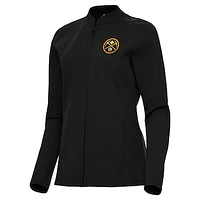 Women's Antigua  Black Denver Nuggets Regard Full-Zip Jacket