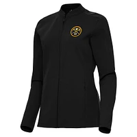 Women's Antigua  Black Denver Nuggets Regard Full-Zip Jacket