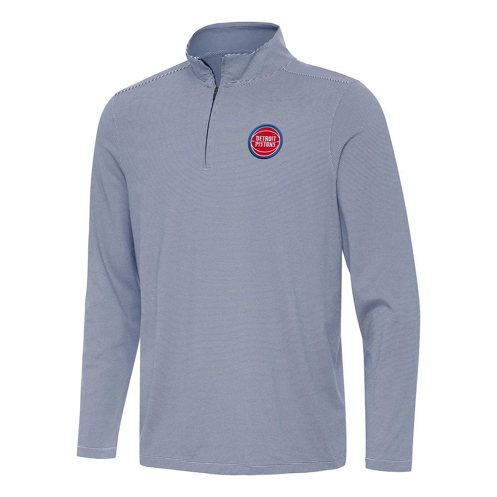 Men's Antigua Navy Detroit Pistons Twine Quarter-Zip Top