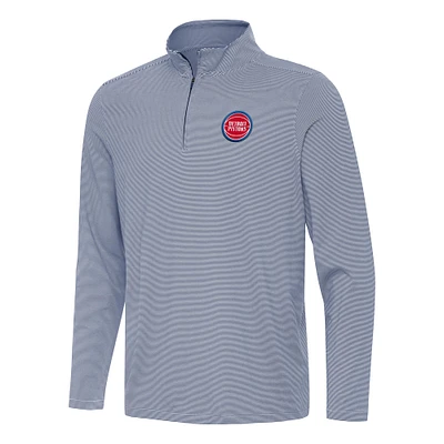 Men's Antigua  Navy Detroit Pistons Twine Quarter-Zip Top