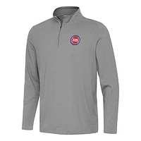 Men's Antigua  Black Detroit Pistons Twine Quarter-Zip Top