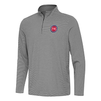 Men's Antigua  Black Detroit Pistons Twine Quarter-Zip Top
