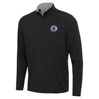 Men's Antigua Black/Gray LA Clippers Content Quarter-Zip Top