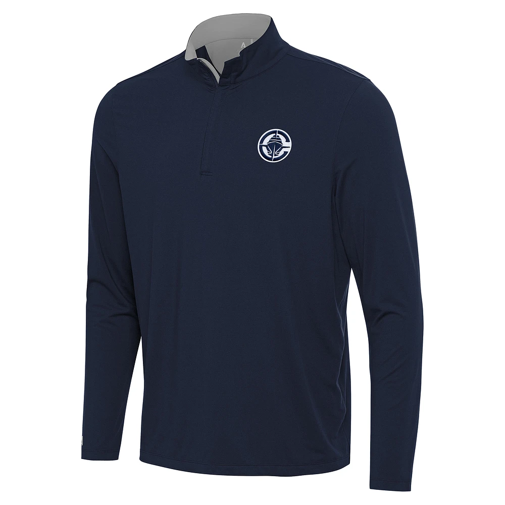 Men's Antigua Navy/ LA Clippers Content Quarter-Zip Top