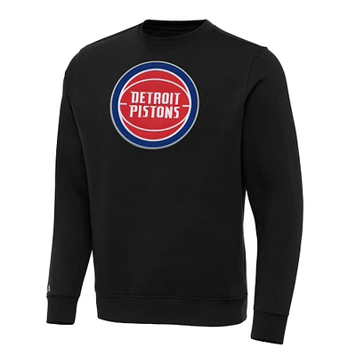 Men's Antigua Detroit Pistons Big & Tall Victory Crew Neck Pullover Sweatshirt