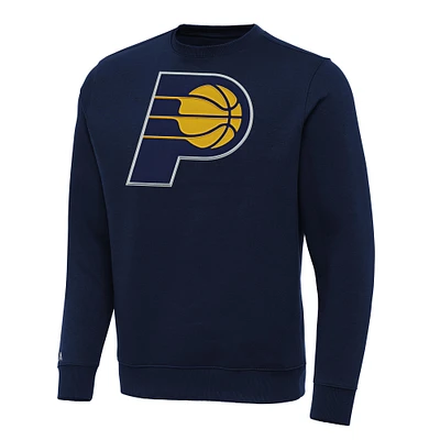 Men's Antigua Navy Indiana Pacers Big & Tall Victory Crew Neck Pullover Sweatshirt