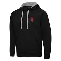 Men's Antigua Black Houston Rockets Big & Tall Victory Full-Zip Hoodie Jacket