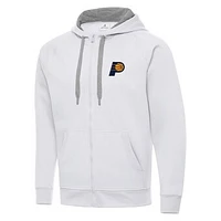 Men's Antigua White Indiana Pacers Big & Tall Victory Full-Zip Hoodie Jacket