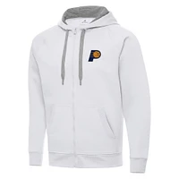 Men's Antigua White Indiana Pacers Big & Tall Victory Full-Zip Hoodie Jacket