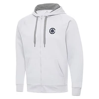 Men's Antigua White LA Clippers Big & Tall Victory Full-Zip Hoodie Jacket