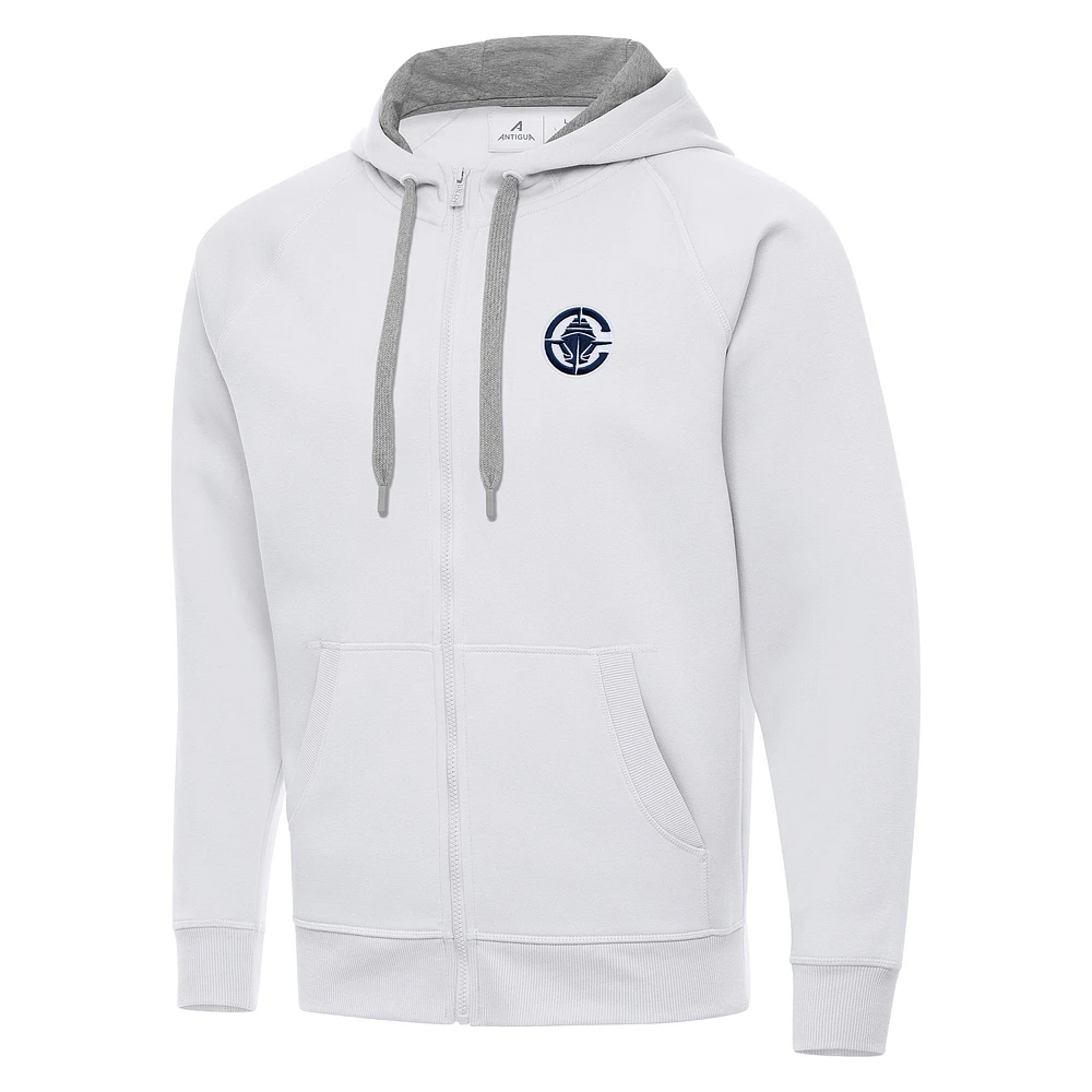 Men's Antigua White LA Clippers Big & Tall Victory Full-Zip Hoodie Jacket
