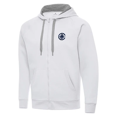 Men's Antigua White LA Clippers Big & Tall Victory Full-Zip Hoodie Jacket