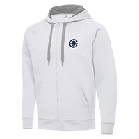 Men's Antigua White LA Clippers Big & Tall Victory Full-Zip Hoodie Jacket