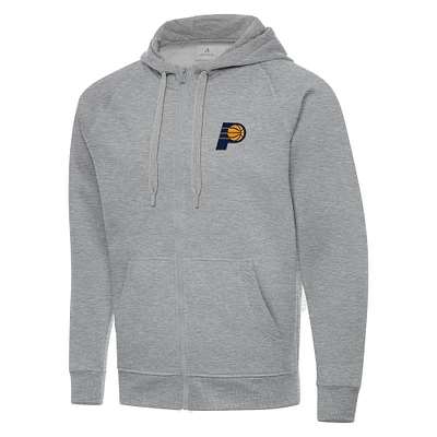 Men's Antigua Heather Gray Indiana Pacers Big & Tall Victory Full-Zip Hoodie Jacket