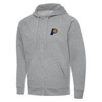Men's Antigua Heather Gray Indiana Pacers Big & Tall Victory Full-Zip Hoodie Jacket