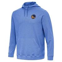 Men's Antigua Heather Royal Golden State Warriors Cloud Pullover Hoodie