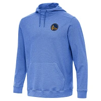 Men's Antigua Heather Royal Golden State Warriors Cloud Pullover Hoodie