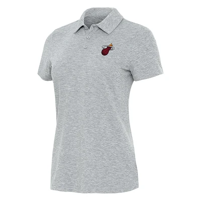 Women's Antigua Heather Gray Miami Heat Matter Polo