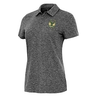 Women's Antigua Heather Black Milwaukee Bucks Matter Polo