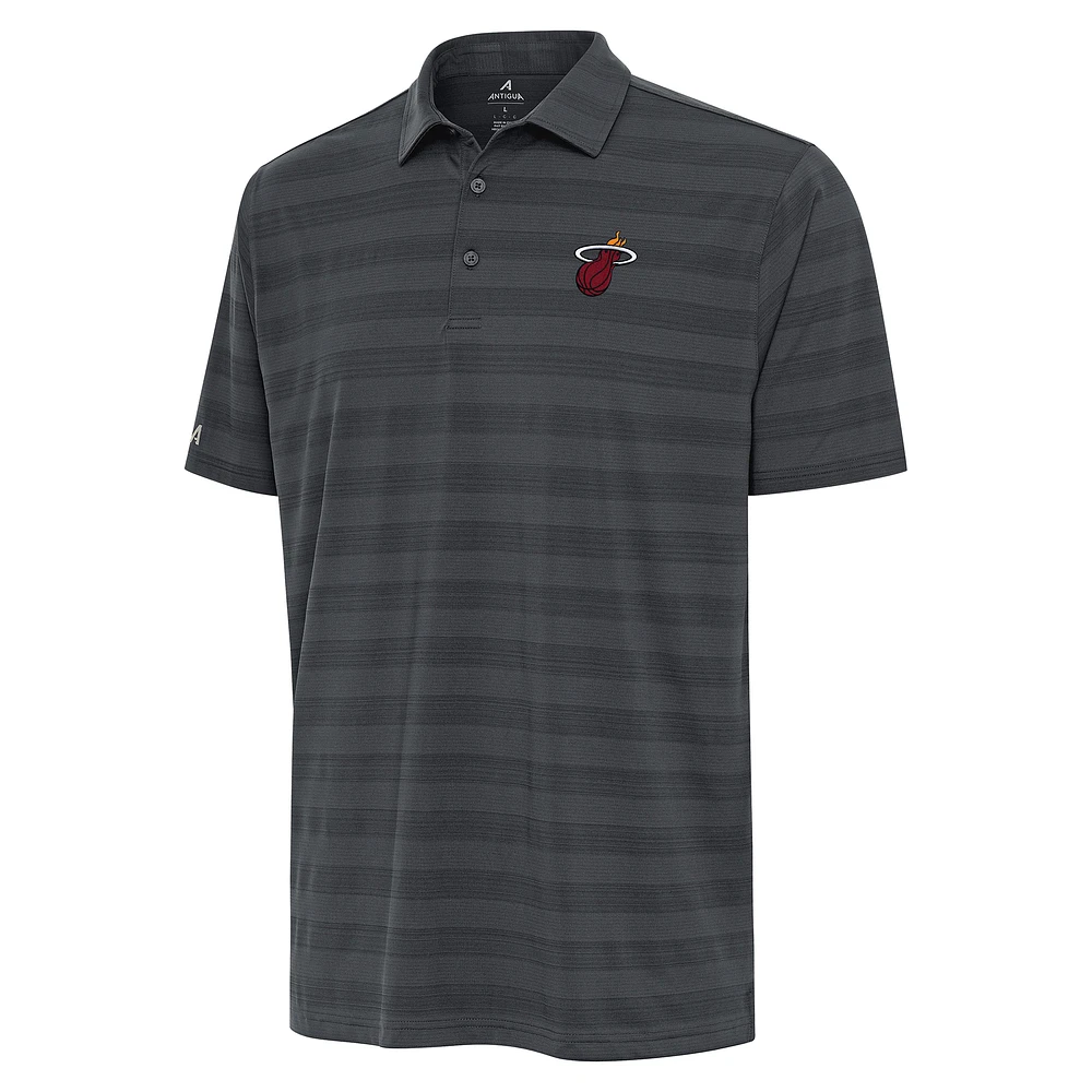 Men's Antigua Pewter Miami Heat Tunnel Polo