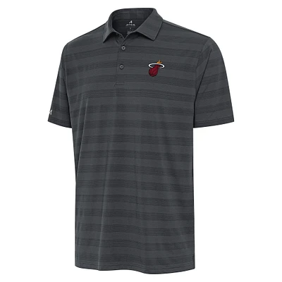 Men's Antigua Pewter Miami Heat Tunnel Polo