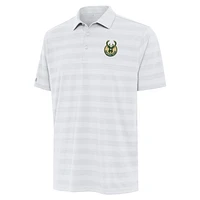 Men's Antigua White Milwaukee Bucks Tunnel Polo