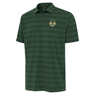 Men's Antigua Hunter Green Milwaukee Bucks Tunnel Polo