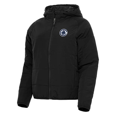 Women's Antigua Black LA Clippers Universe Full-Zip Puffer Jacket