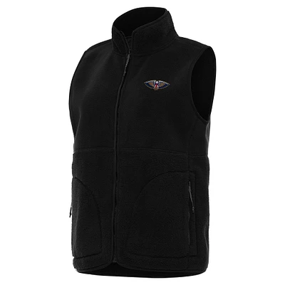 Women's Antigua New Orleans Pelicans Nostalgic Full-Zip Vest