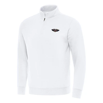 Men's Antigua New Orleans Pelicans Victory Quarter-Zip Mock Sweatshirt