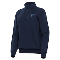 Women's Antigua Navy Memphis Grizzlies Victory Quarter-Zip Sweatshirt