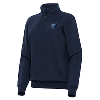 Women's Antigua Navy Memphis Grizzlies Victory Quarter-Zip Sweatshirt
