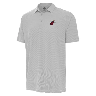 Men's Antigua Gray Miami Heat Twine Polo