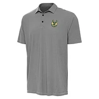 Men's Antigua Black Milwaukee Bucks Twine Polo