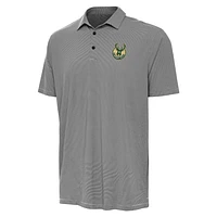 Men's Antigua Black Milwaukee Bucks Twine Polo