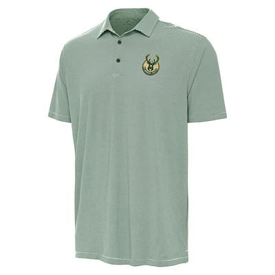 Men's Antigua Hunter Green Milwaukee Bucks Twine Polo